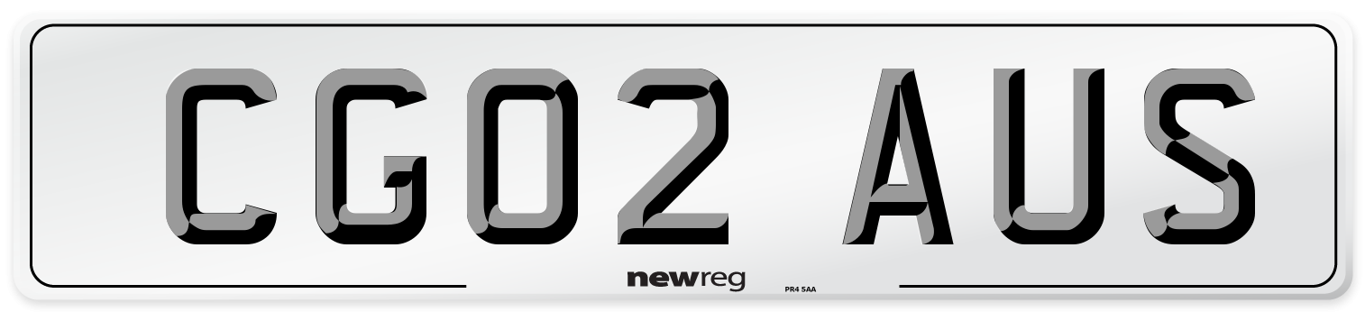 CG02 AUS Number Plate from New Reg